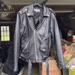 Men’s leather biker jacket
